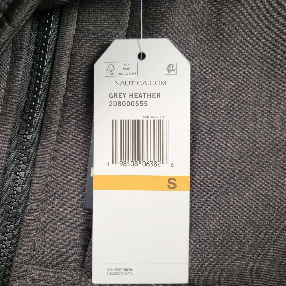 Nautica Performance Hooded Jacket Men S Water Resistant Wind Resistant Dark Gray